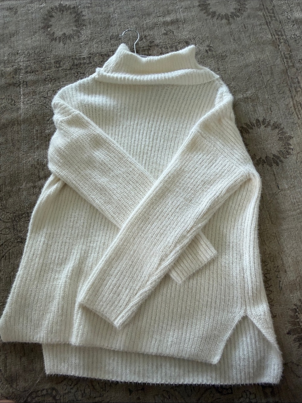 Abercrombie & Fitch Cream Ribbed Turtleneck Sweater